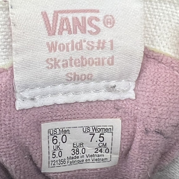 Vans Pink SK8 Hi Lace Up High Top Sneakers Size 6 USA Women's - Picture 4 of 5